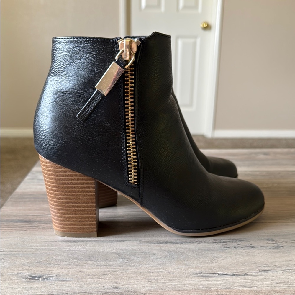 Black Leather Ankle Boots